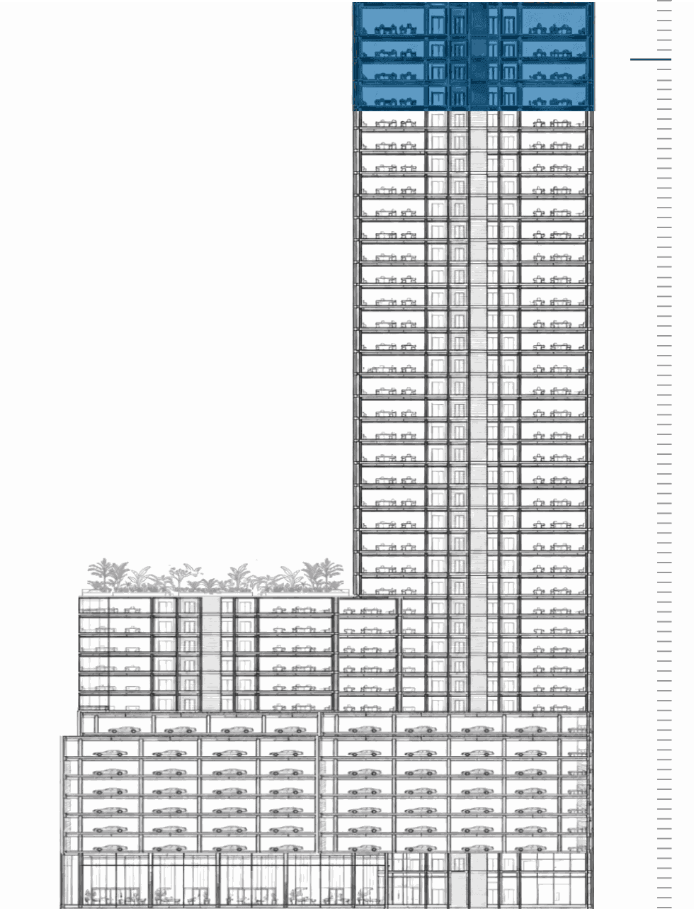 Building elevation with The Summit highlighted